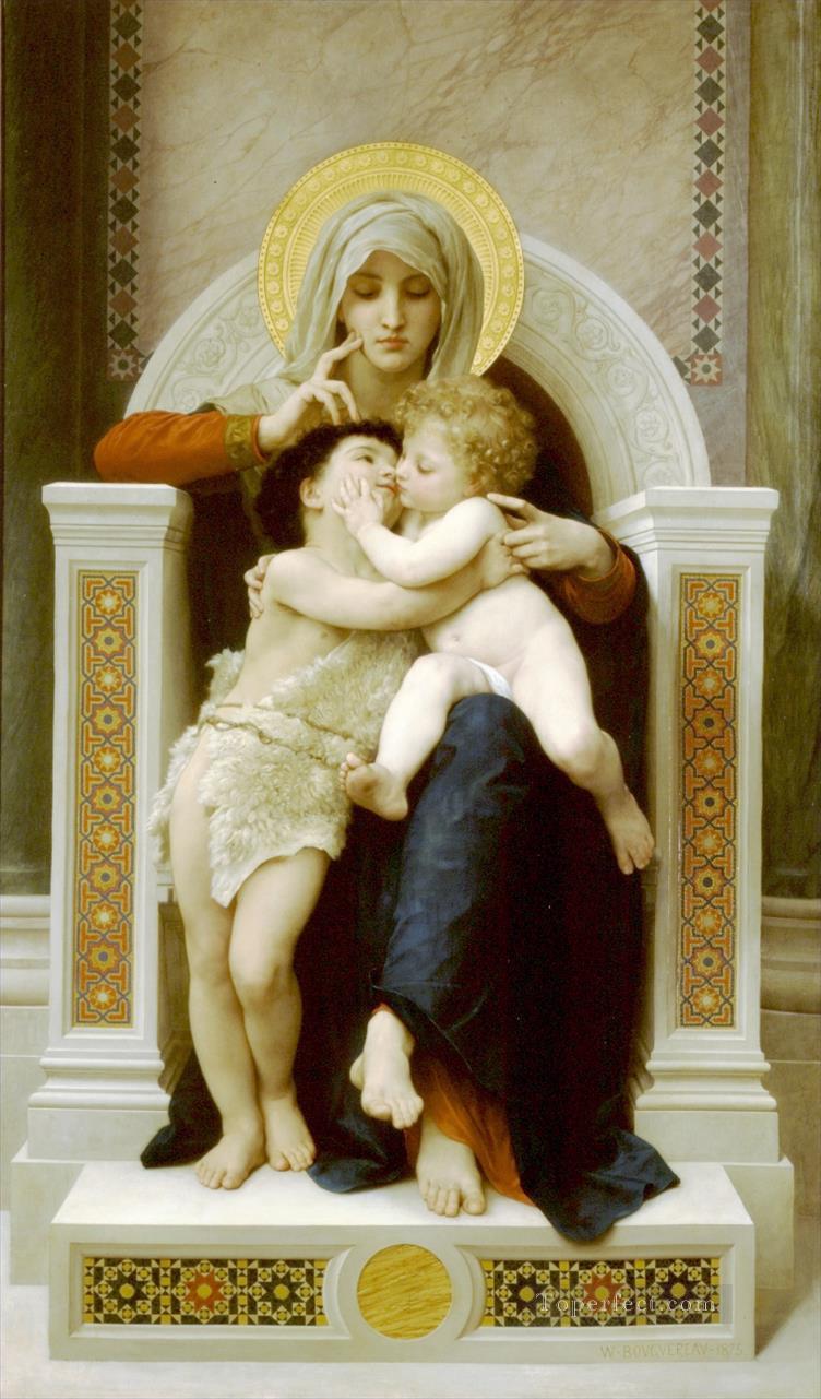 La Vierge LEnfant Jesus et Saint Jean Baptiste William Adolphe Bouguereau Religiosen Christentum Ölgemälde